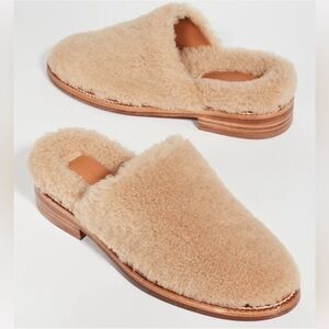 Robert Clergerie Paris Beige Gillief Sherling Slipper in Natural color NIB